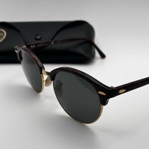 Ray-Ban Clubround‎ RB4246 990/58 Polarized Tortoise Gold Sunglasses 51mm Case
